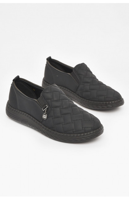 Мокасины женские черного цвета 202-1 211025C