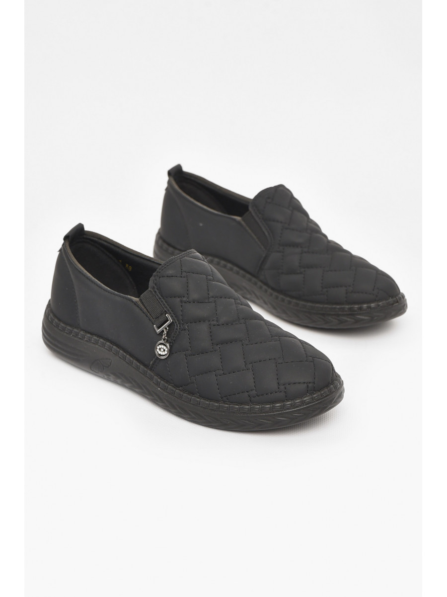 Мокасины женские черного цвета 202-1 211025C