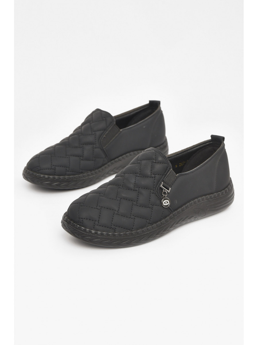 Мокасины женские черного цвета 202-1 211025C