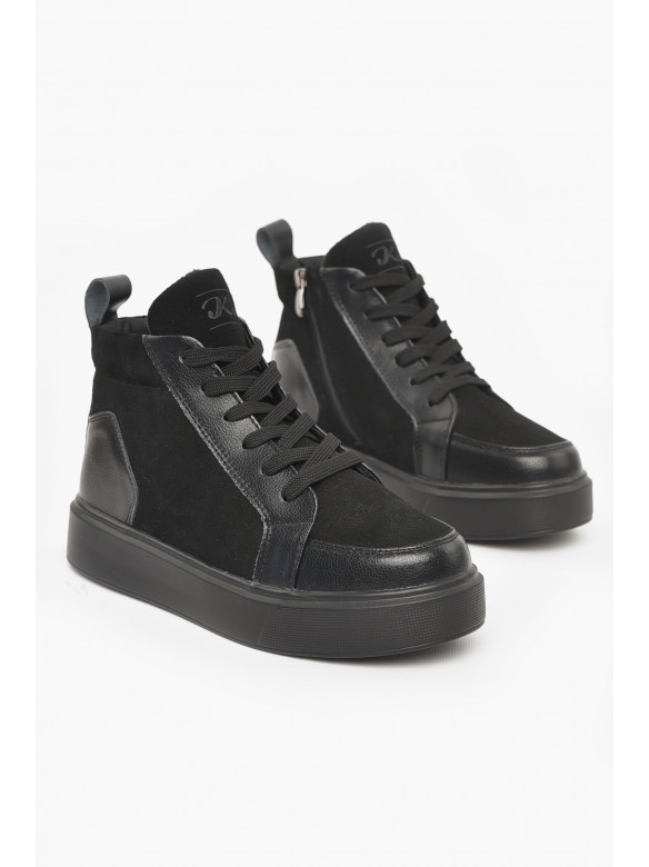 Ботинки женские демисезонные черного цвета 539-7-1 211027C