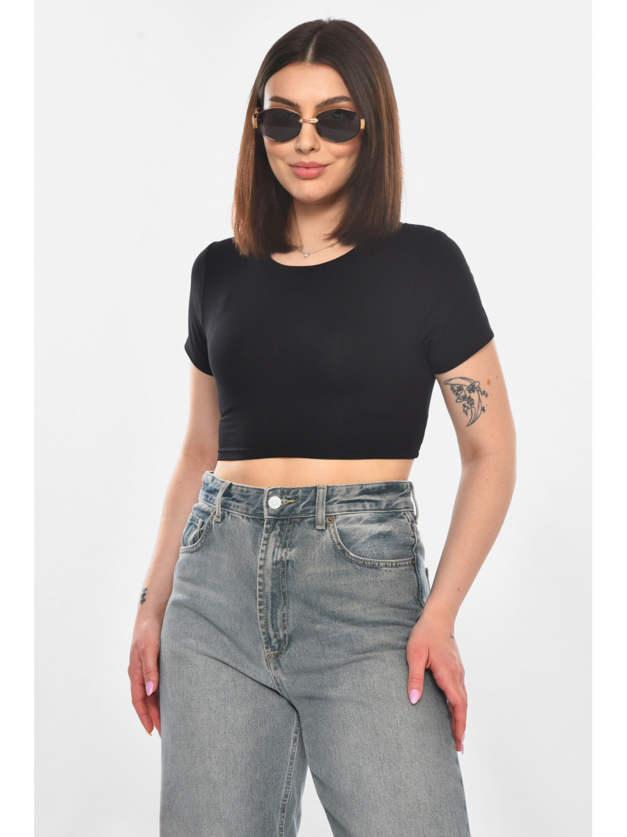 Топ жіночий однотонний чорного кольору 211 211029C