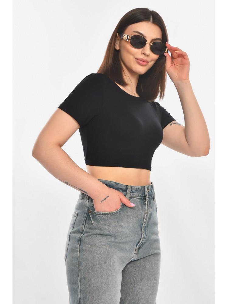 Топ жіночий однотонний чорного кольору 211 211029C