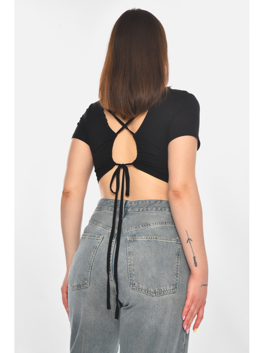 Топ жіночий однотонний чорного кольору 211 211029C