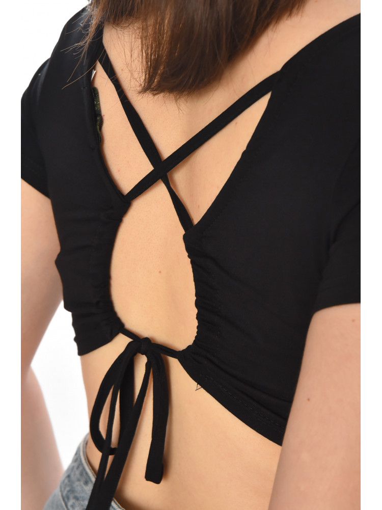 Топ жіночий однотонний чорного кольору 211 211029C