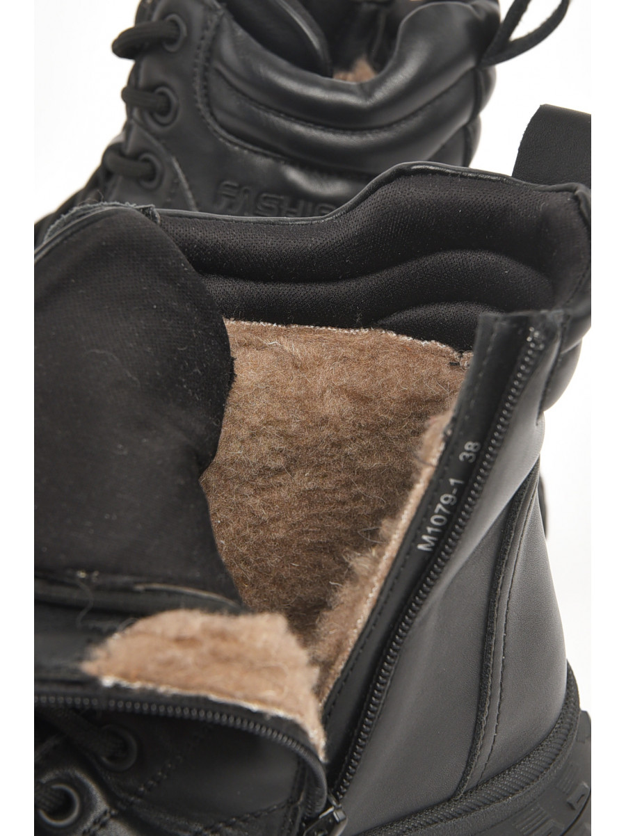 Ботинки женские зимние черного цвета 1079-1 211030C