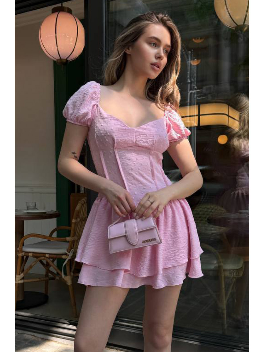 Платье-комбинезон с шортами женское розового цвета 004 211032C