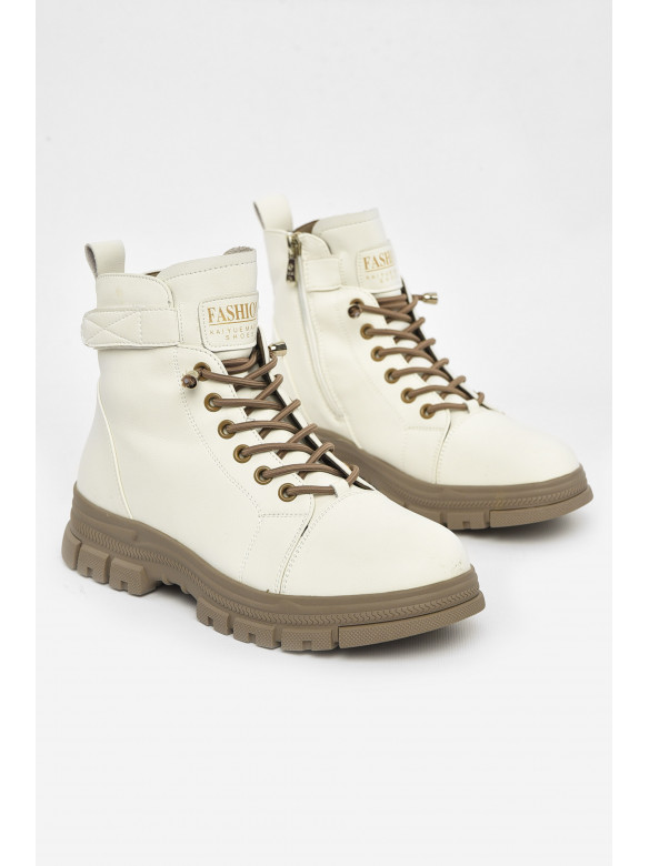 Ботинки женские зимние белого цвета 1081-2 211033C