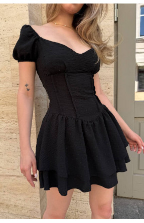 Платье-комбинезон с шортами женское черного цвета 004 211036C