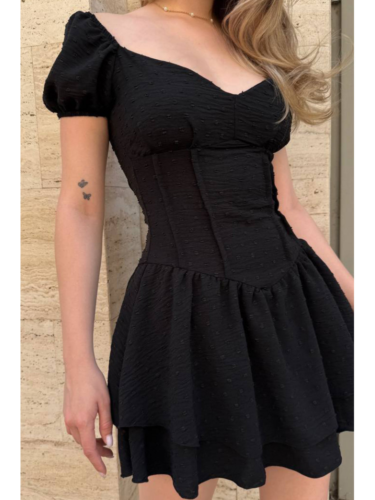 Платье-комбинезон с шортами женское черного цвета 004 211036C