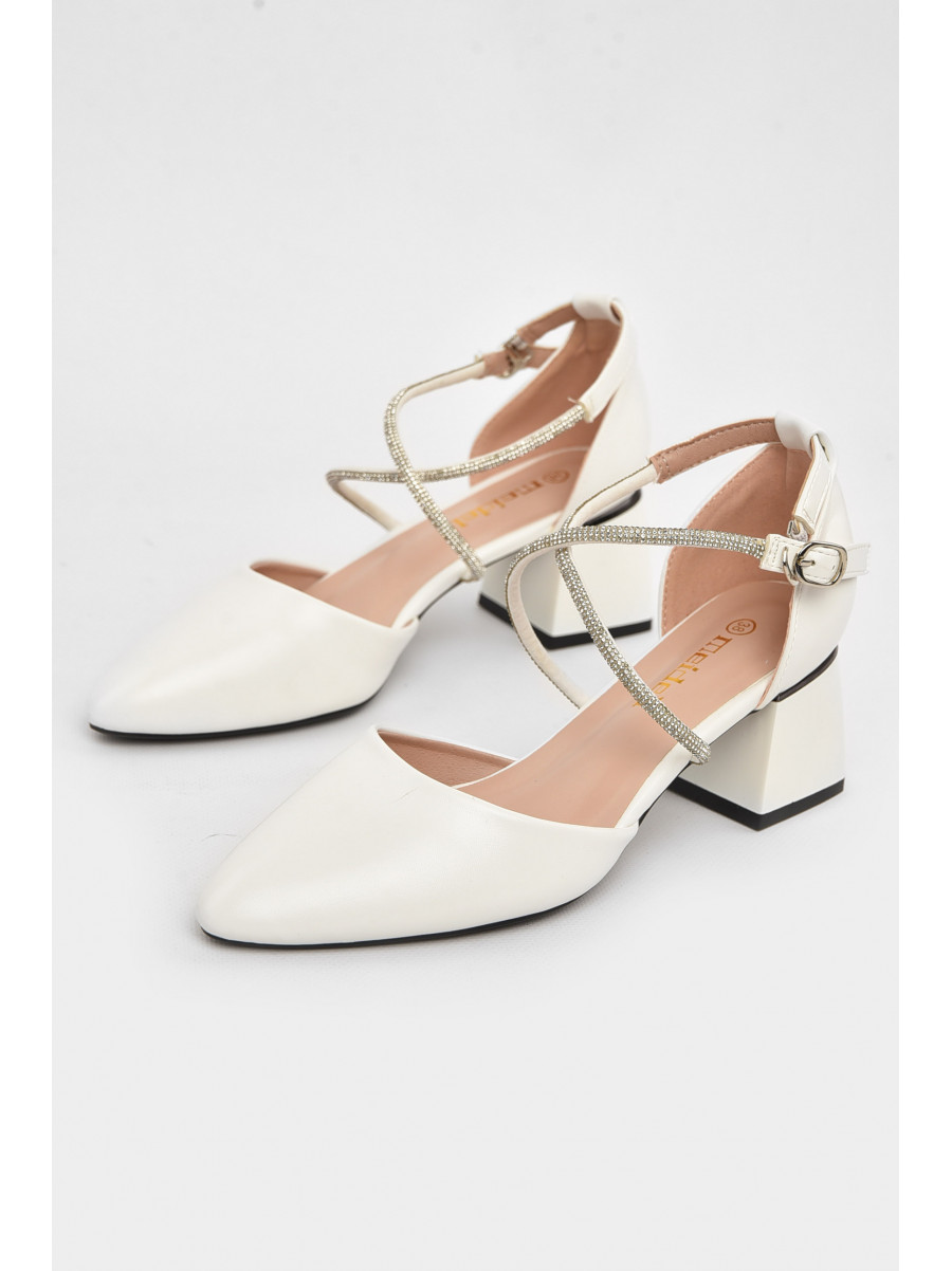 Босоножки женские белого цвета 1230-2 211043C