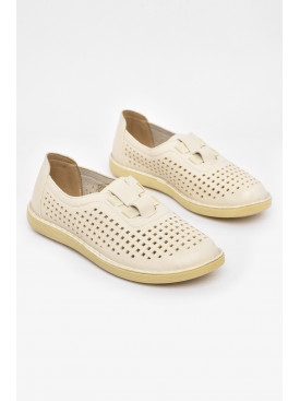 Мокасины женские молочного цвета 06-7 211047C
