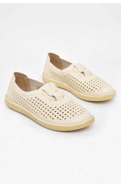 Мокасины женские молочного цвета 06-7 211047C