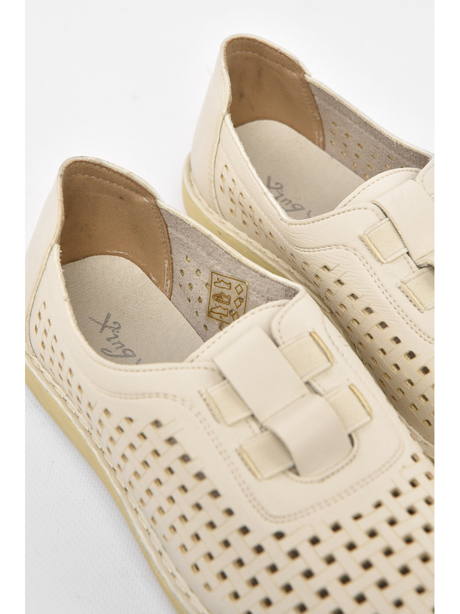 Мокасины женские молочного цвета 06-7 211047C