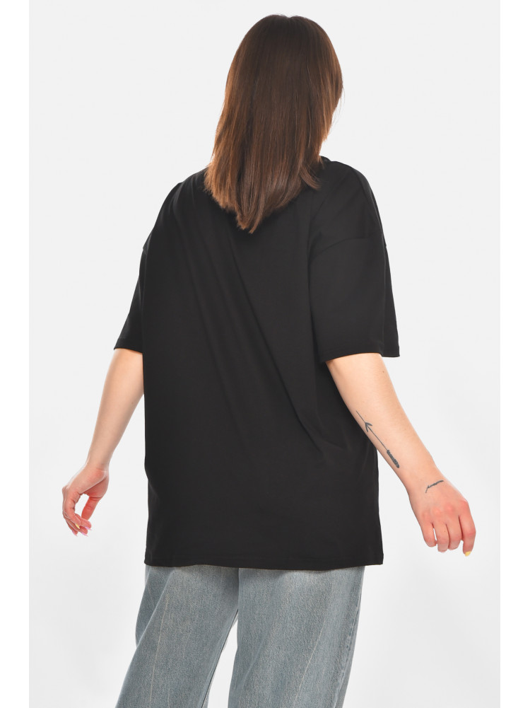 Футболка женская черного цвета с принтом 217 211048C