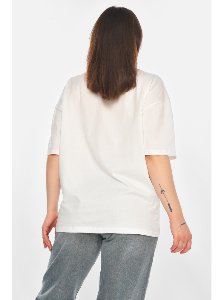 Футболка женская белого цвета с принтом 214 211049C