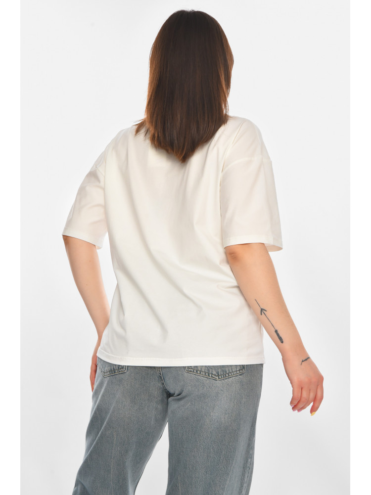 Футболка женская белого цвета с принтом 214 211053C