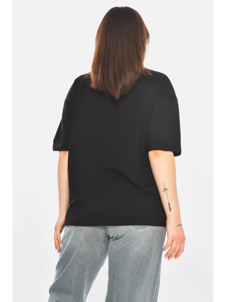 Футболка женская черного цвета с принтом 214 211054C