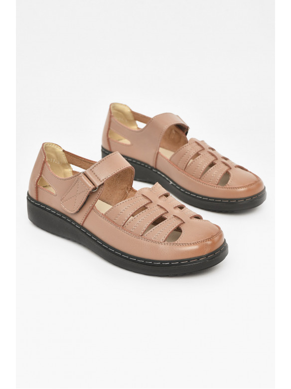 Босоножки женские темно-бежевого цвета 5512-11 211055C