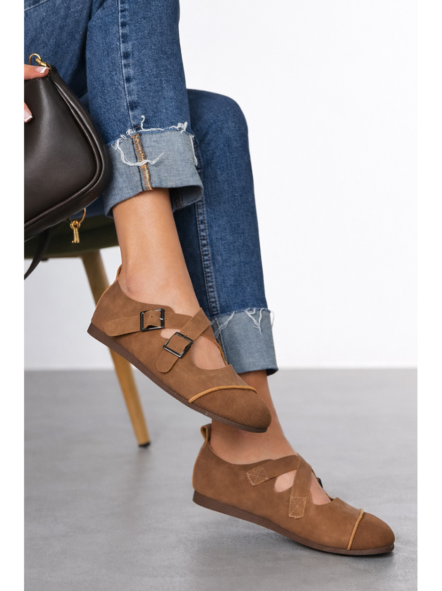 Балетки женские коричневого цвета D913-10 211056C