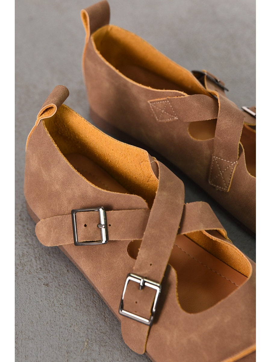 Балетки женские коричневого цвета D913-10 211056C