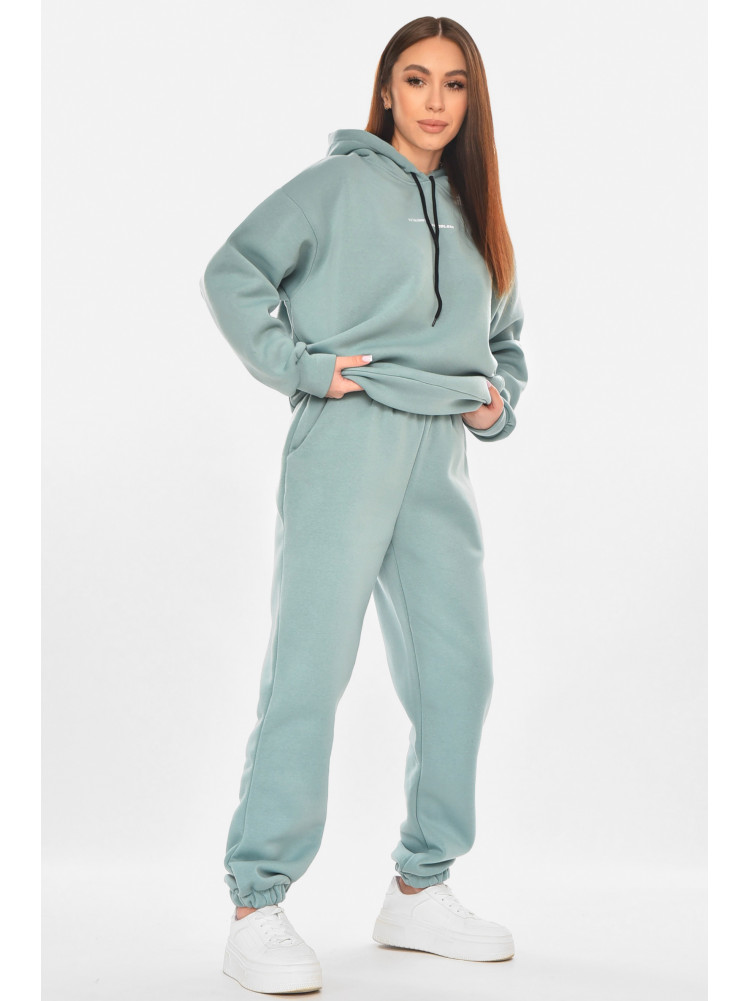 Спортивный костюм женский на флисе мятного цвета 02 211063C