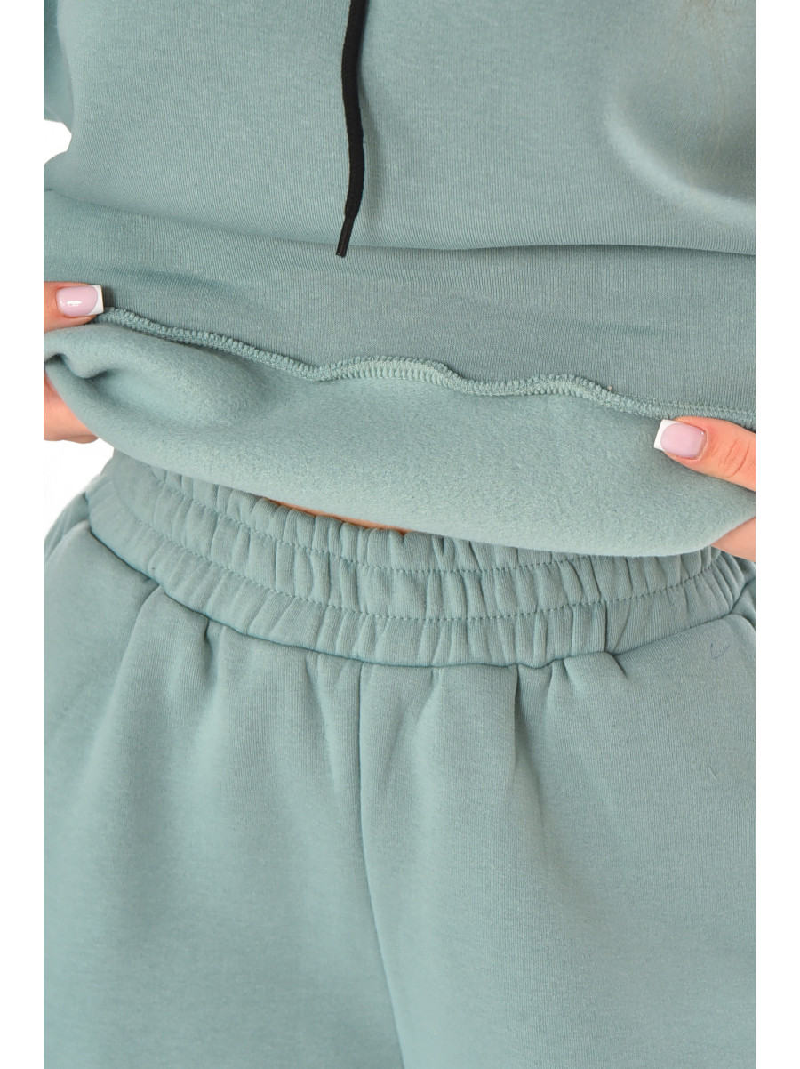 Спортивный костюм женский на флисе мятного цвета 02 211063C