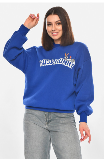 Світшот жіночий на флісі синього кольору з принтом 203 211065C