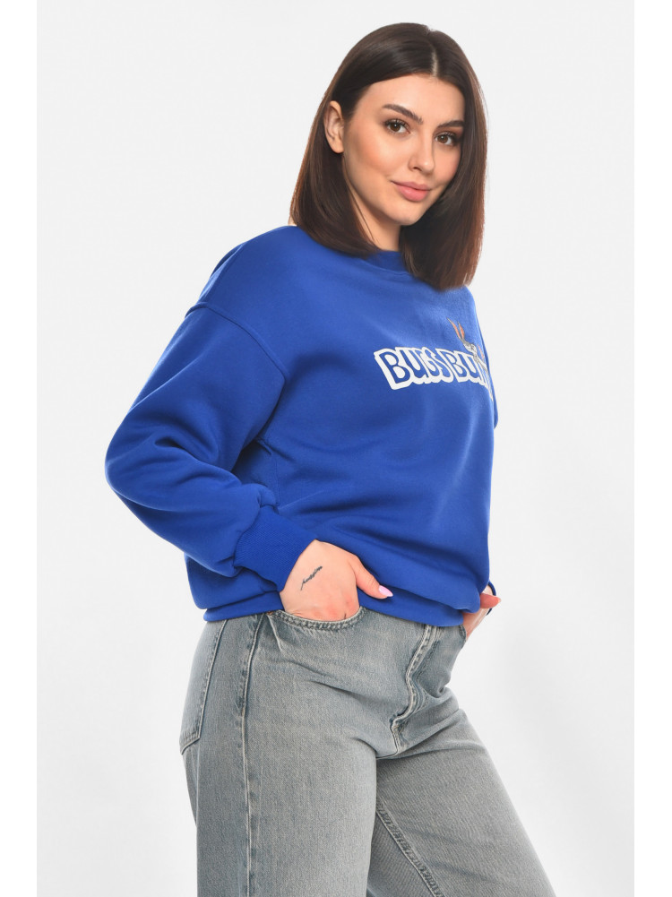 Світшот жіночий на флісі синього кольору з принтом 203 211065C