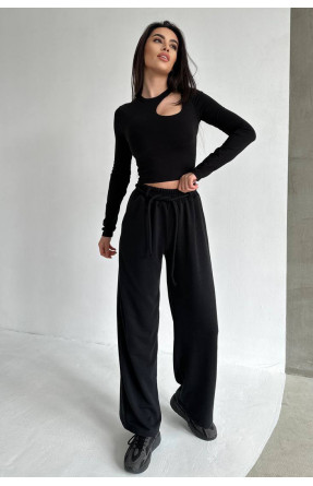 Штаны женские однотонные черного цвета 208 211067C
