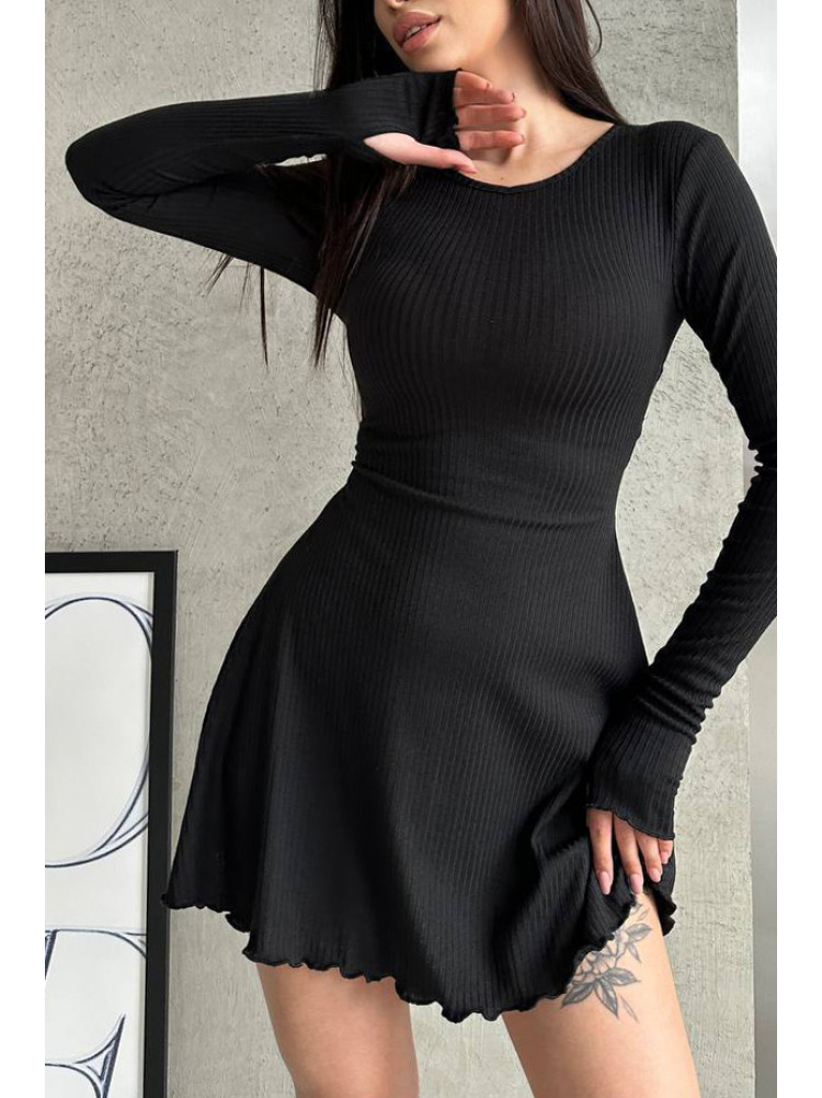 Платье женское однотонное черного цвета 205 211075C