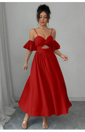 Сукня жіноча однотонна червоного кольору 218 211077C