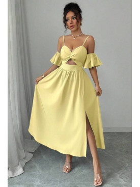 Сукня жіноча однотонна жовтого кольору 218 211081C