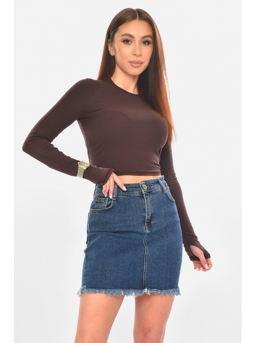 Юбка женская джинсовая синего цвета 4207 211088C