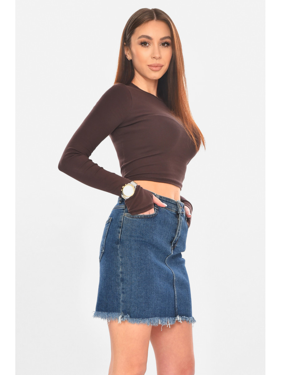 Юбка женская джинсовая синего цвета 4207 211088C