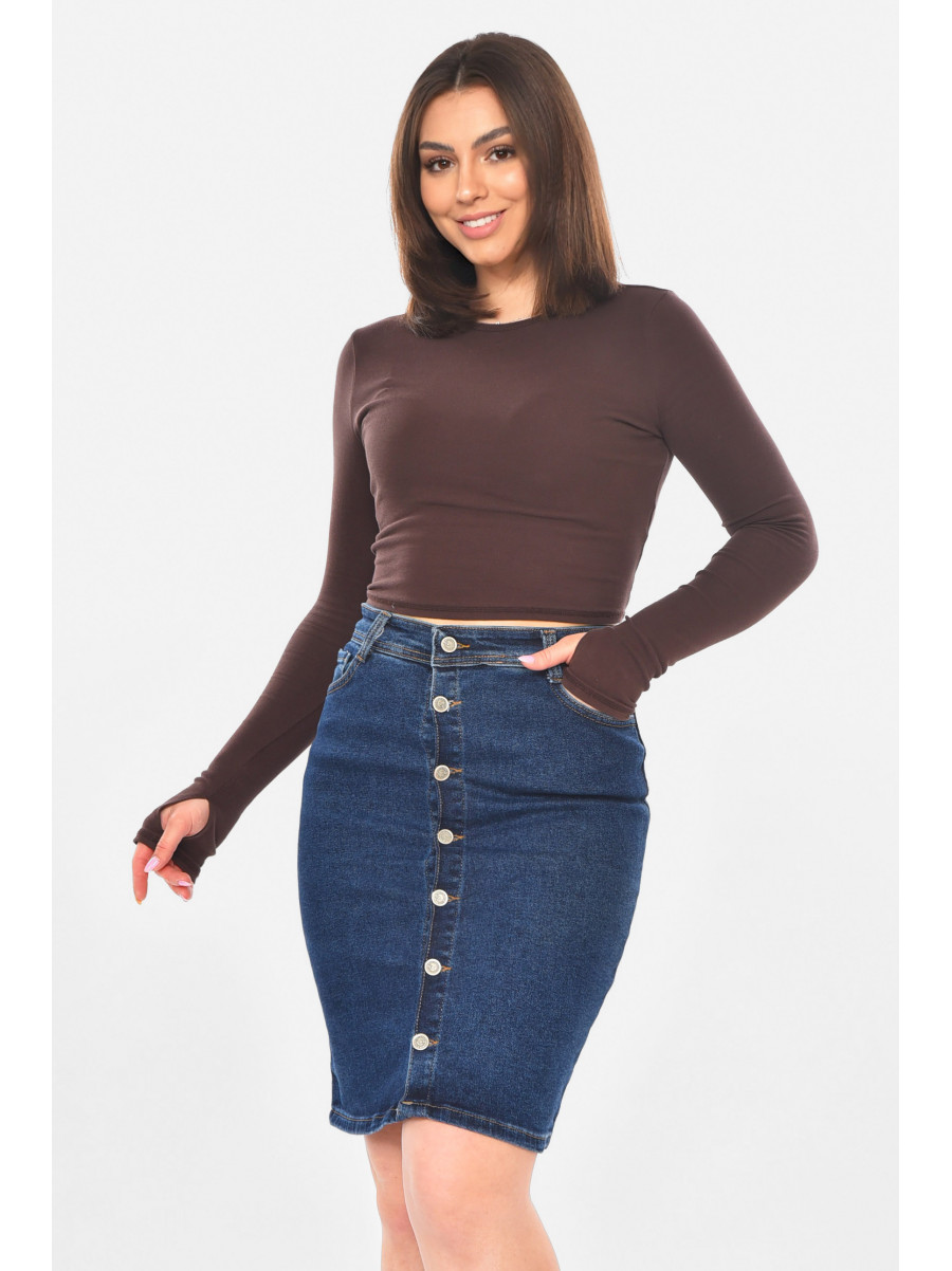 Юбка женская джинсовая синего цвета 4207 211089C