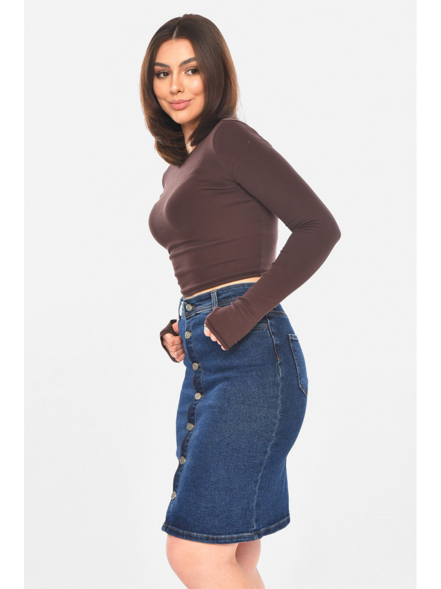 Юбка женская джинсовая синего цвета 4207 211089C