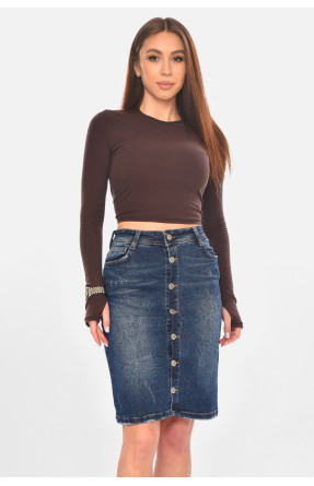 Юбка женская джинсовая синего цвета 4207 211090C Юбка женская джинсовая синего цвета 4207 211090C