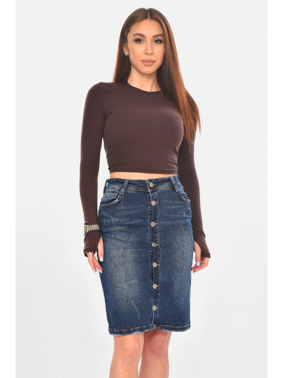 Юбка женская джинсовая синего цвета 4207 211090C