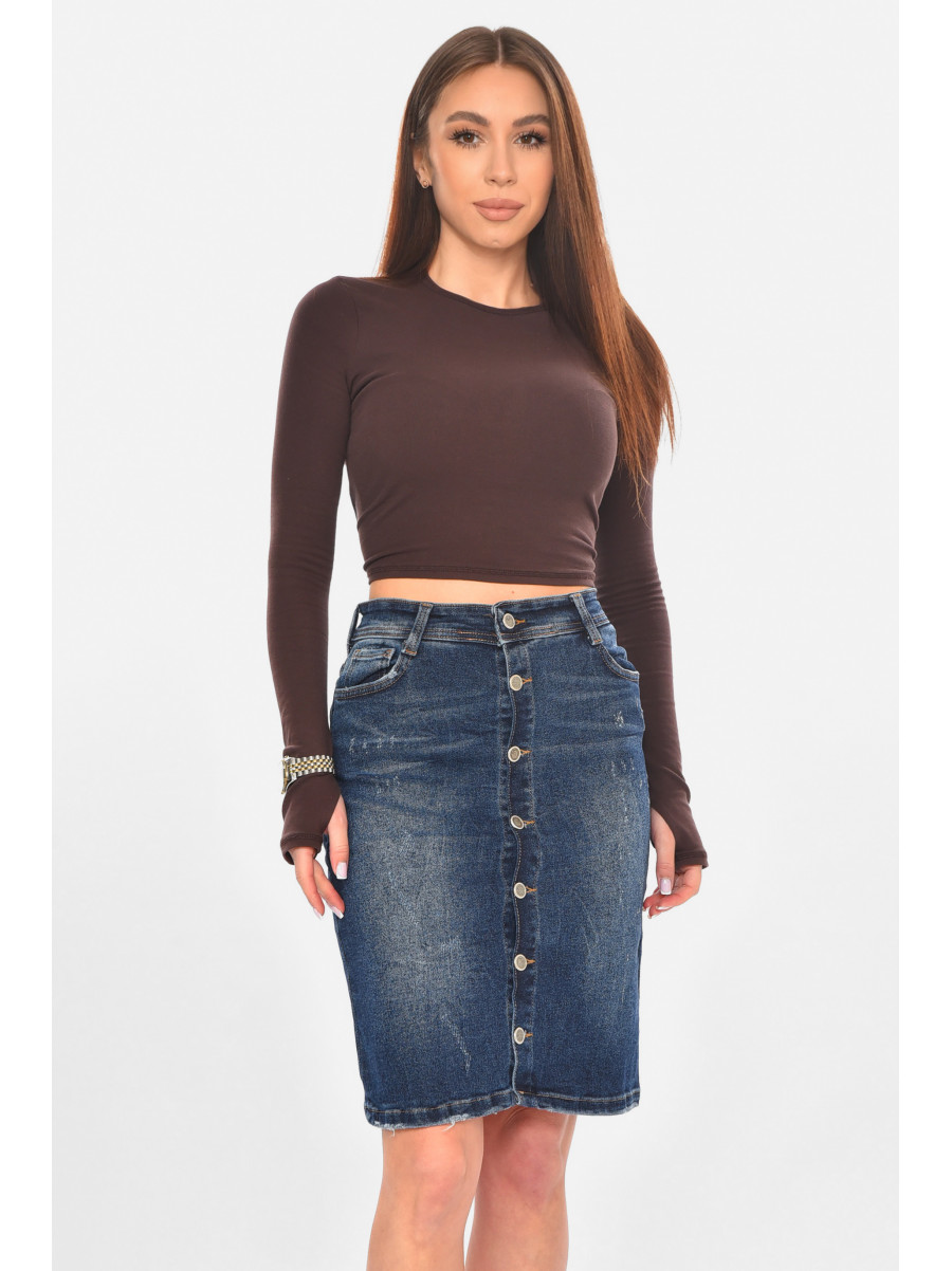 Юбка женская джинсовая синего цвета 4207 211090C