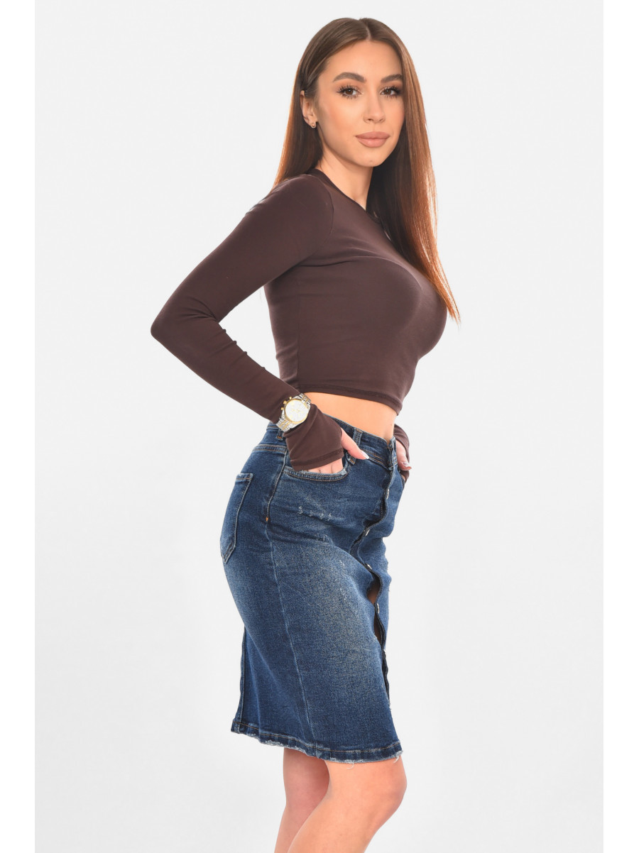 Юбка женская джинсовая синего цвета 4207 211090C