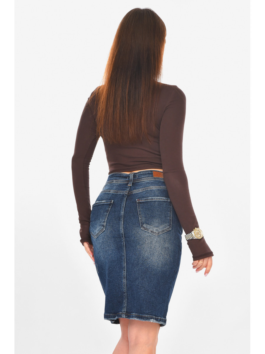 Юбка женская джинсовая синего цвета 4207 211090C