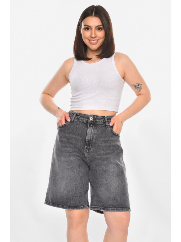 Шорты женские джинсовые серого цвета 5461-1 211091C