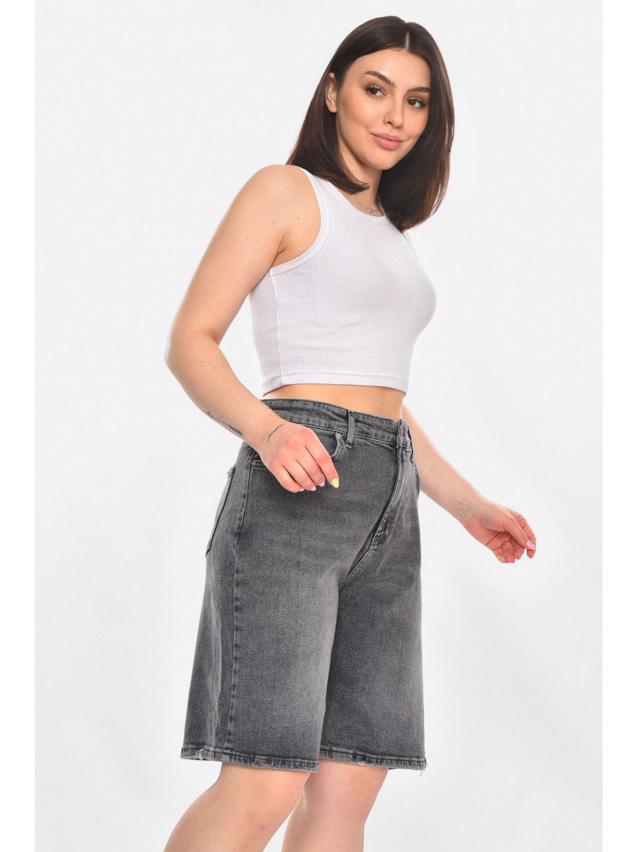 Шорты женские джинсовые серого цвета 5461-1 211091C