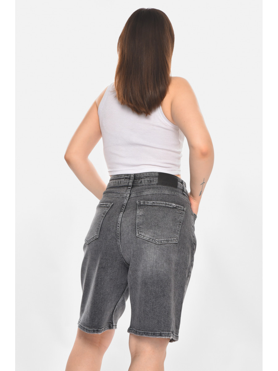 Шорты женские джинсовые серого цвета 5461-1 211091C