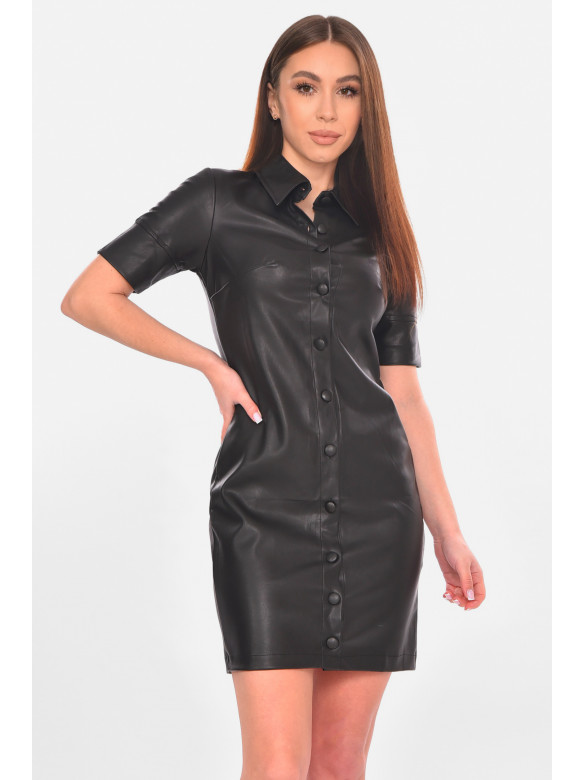 Платье женское экокожа черного цвета 21502 211092C