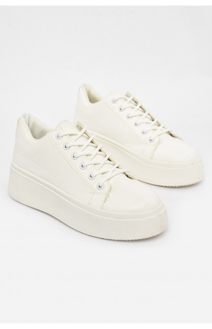 Кроссовки женские белого цвета на шнуровке Уценка 2024-10-2 211095C Кроссовки женские белого цвета на шнуровке Уценка 2024-10-2 211095C