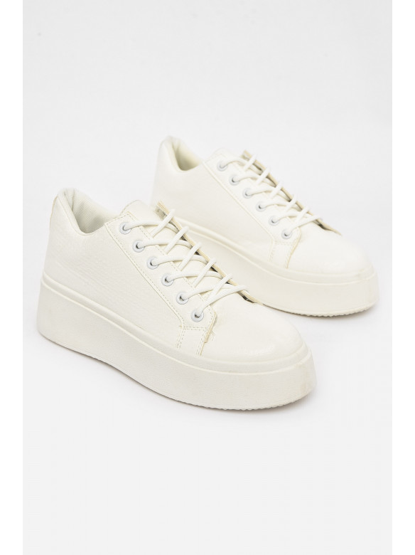 Кроссовки женские белого цвета на шнуровке Уценка 2024-10-2 211095C