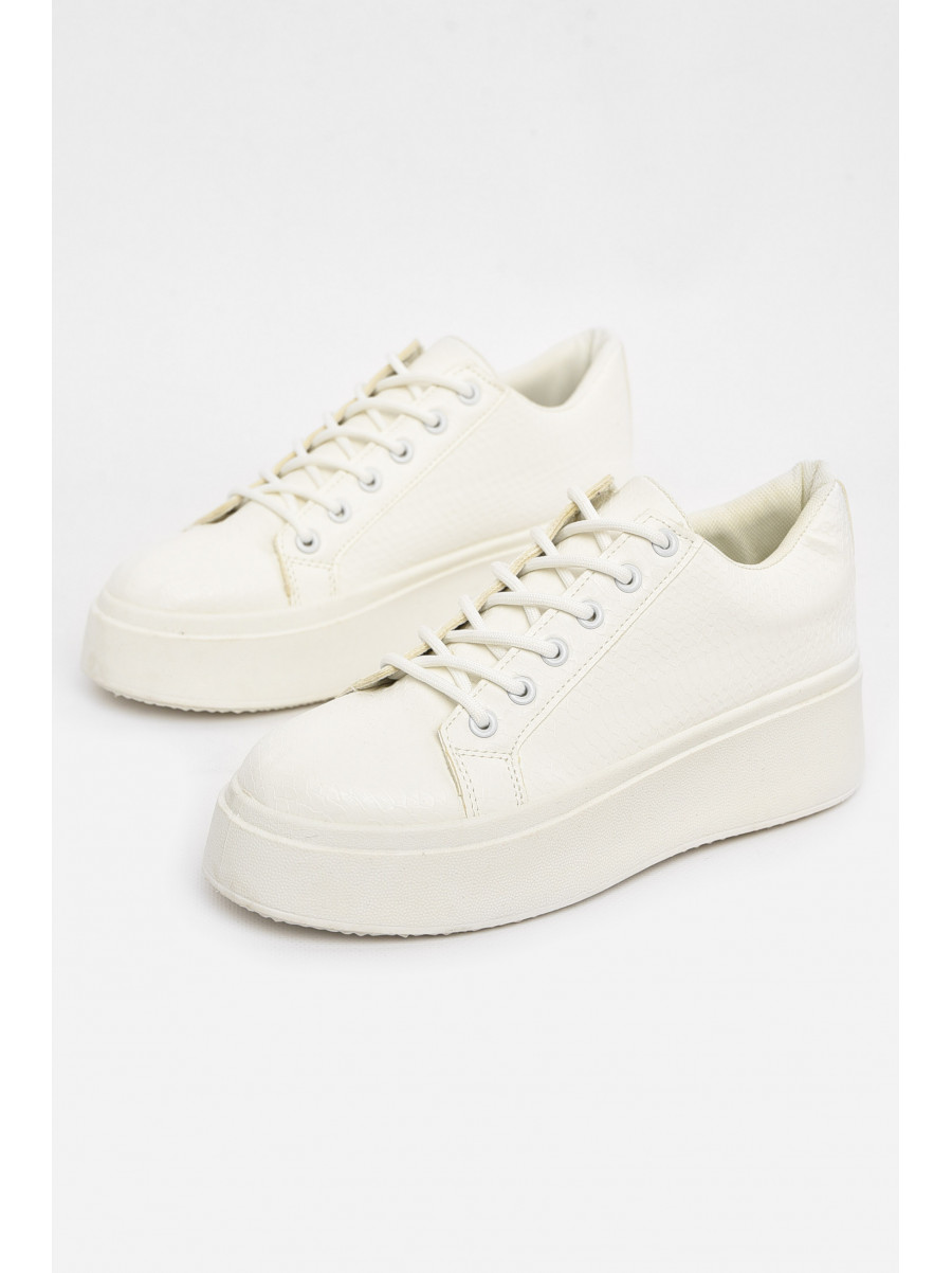 Кроссовки женские белого цвета на шнуровке Уценка 2024-10-2 211095C