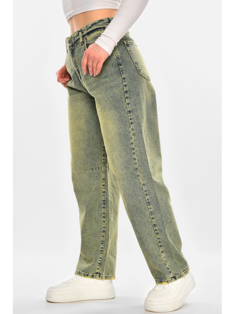 Джинси жіночі однотонні зеленого кольору Уцінка 001272 211098C