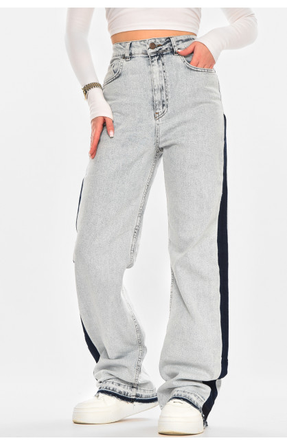 Джинсы женские однотонные голубого цвета Уценка 1048 211099C